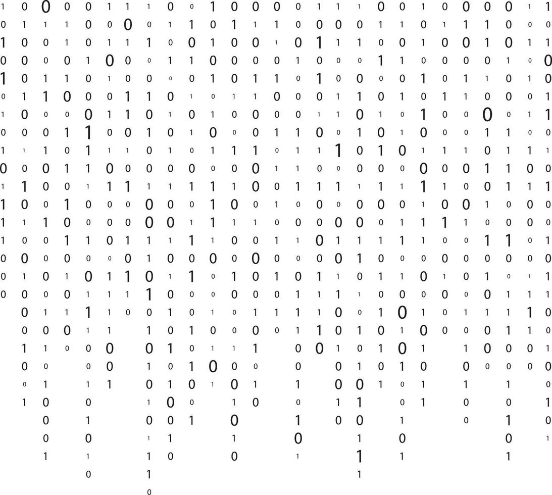 Falling numbers. Matrix. Digital data stream. binary code. Graphic technology background. vector