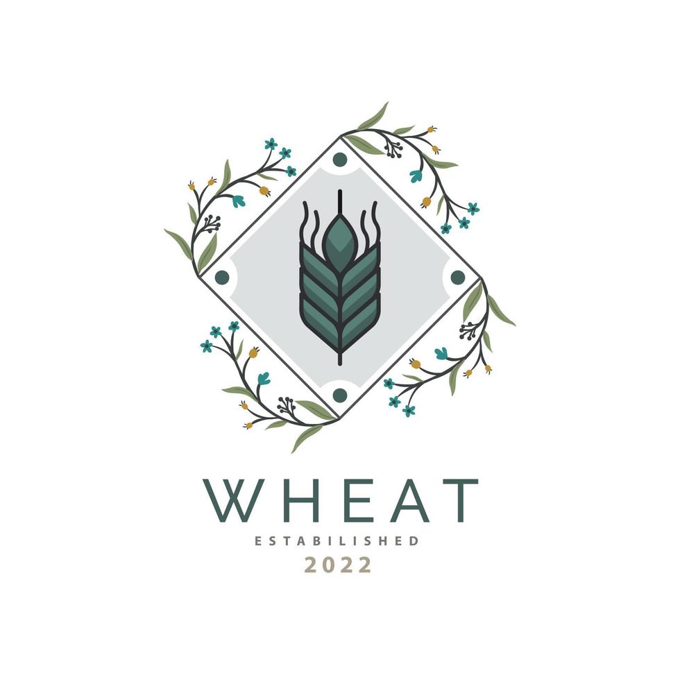 diseño de plantilla de logotipo de trigo para marca o empresa y otros vector