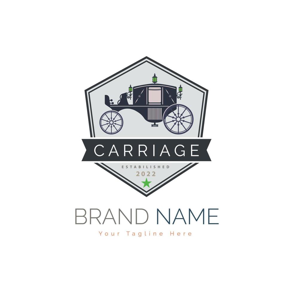 Vintage Carriage classic wagon car logo template design for brand or company and other vector