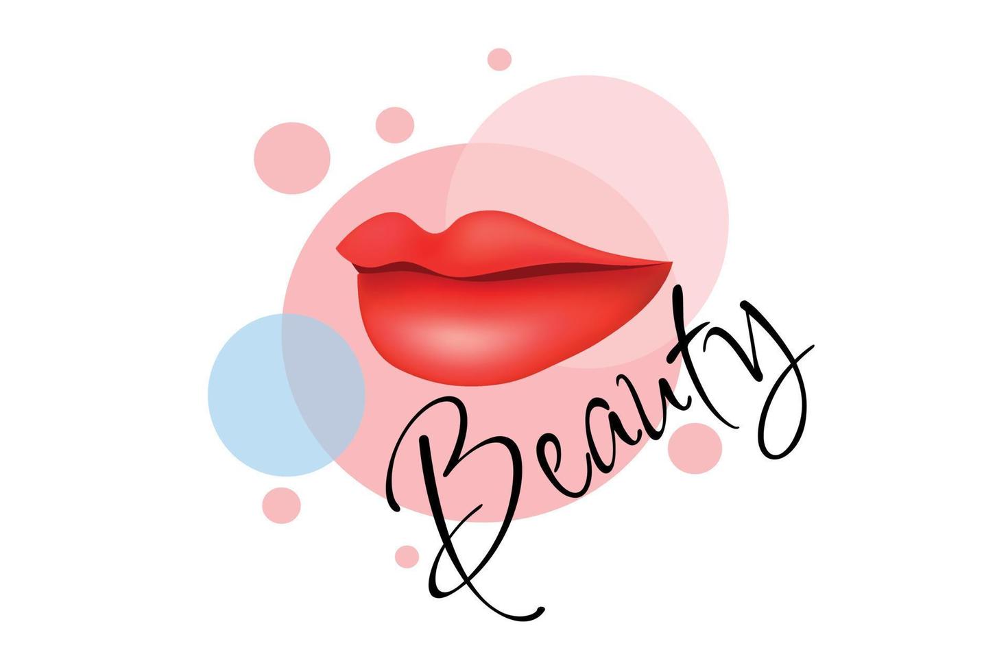 belleza labios beso maquillaje cosméticos salón spa logo diseño plantilla para marca o empresa y otros vector