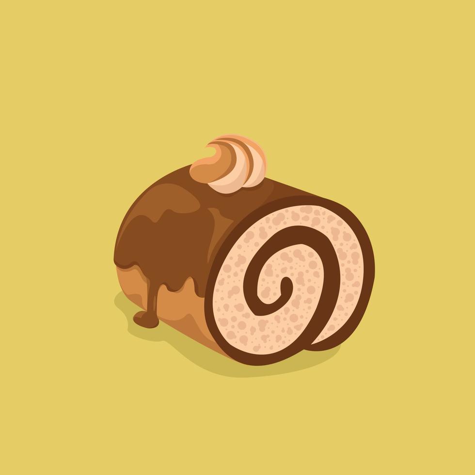 Roll Cake Dessert Food Illustration Vector