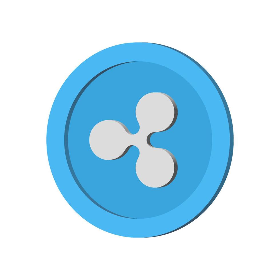 Ripple crypto coin. Cryptocurrency isometric illustration. vector