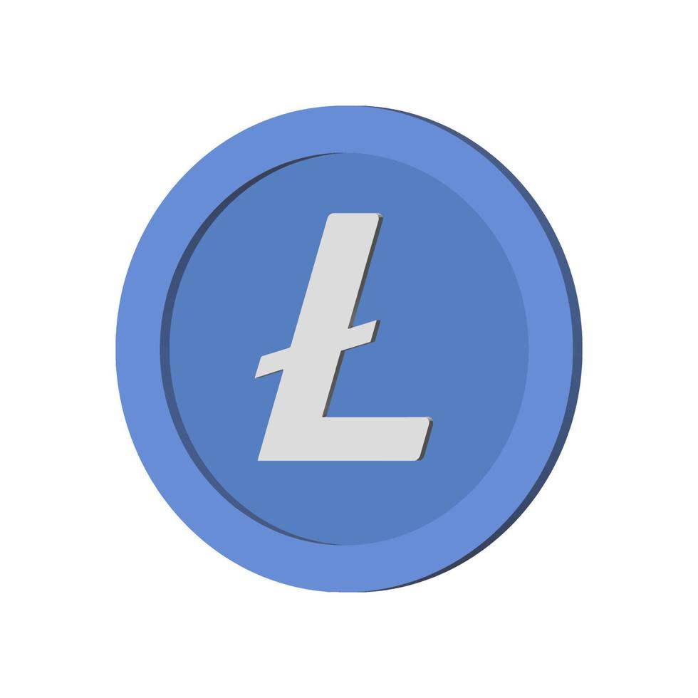 Litecoin crypto coin. Cryptocurrency isometric illustration. vector