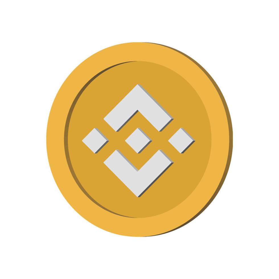 BNB crypto coin. Cryptocurrency isometric illustration. vector