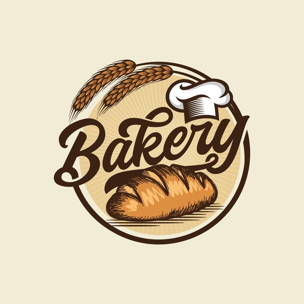 Insignias y etiquetas de logotipo de panadería retro vintage ilustración vectorial de stock vector