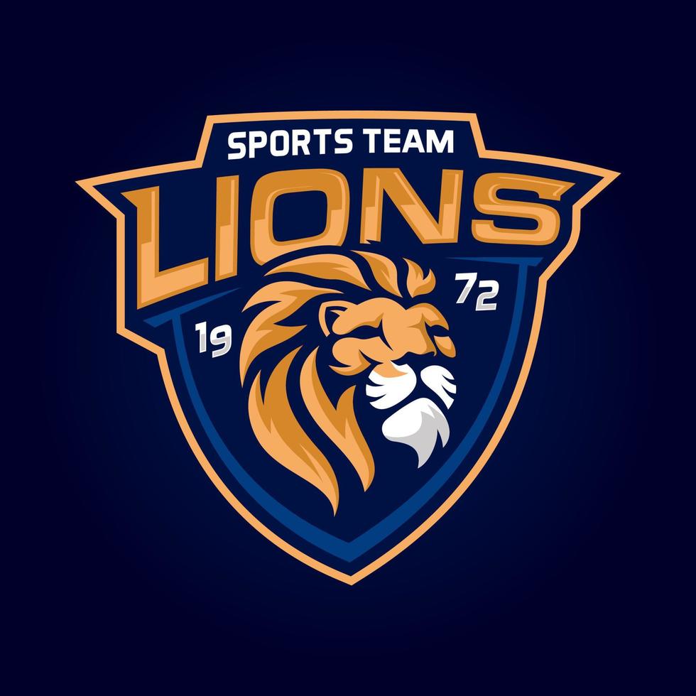 logotipo de juego de cabeza de león para ilustración de vector de mascota deportiva y deportiva
