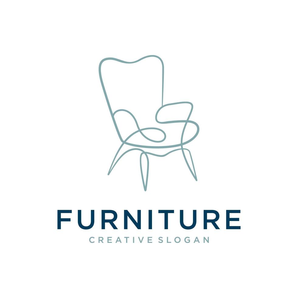 Interior room, furniture gallery logo design vector template