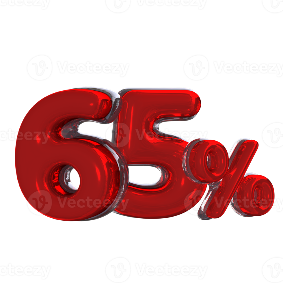 3d aantal mentaal rood 65 procent png