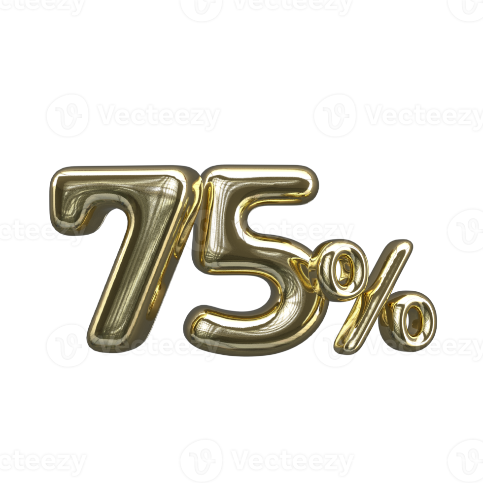 prezzi 3d numero mentale oro 75 per cento png