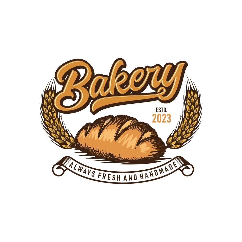 Vintage Retro Bakery Logo Badges And Labels Stock Vector Illustration