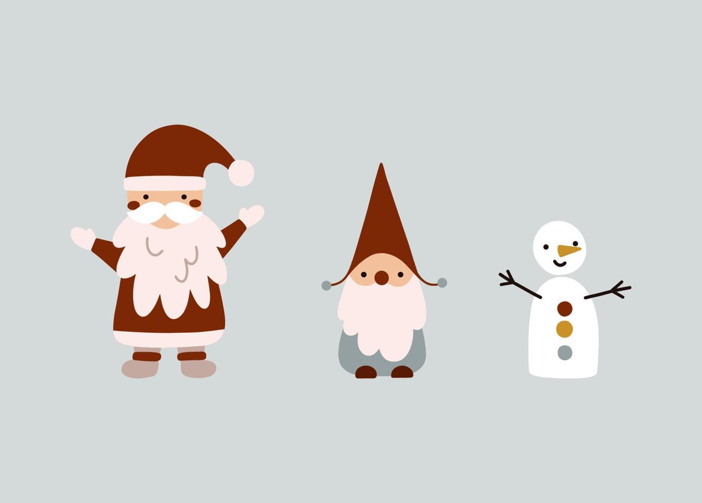 Christmas characters set vector