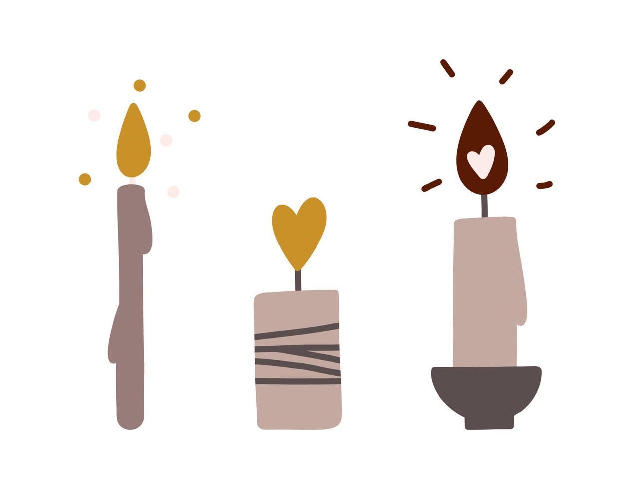 Christmas candles set vector