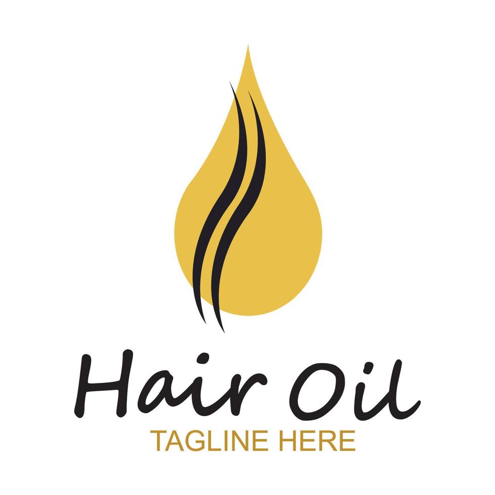 hair oil essential logo with drop oil and hair logo symbol-vector vector