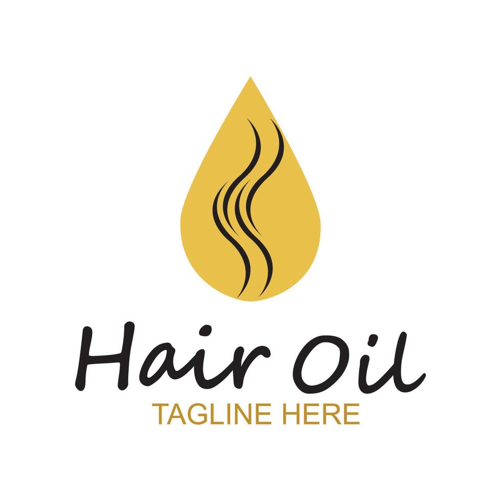 hair oil essential logo with drop oil and hair logo symbol-vector vector