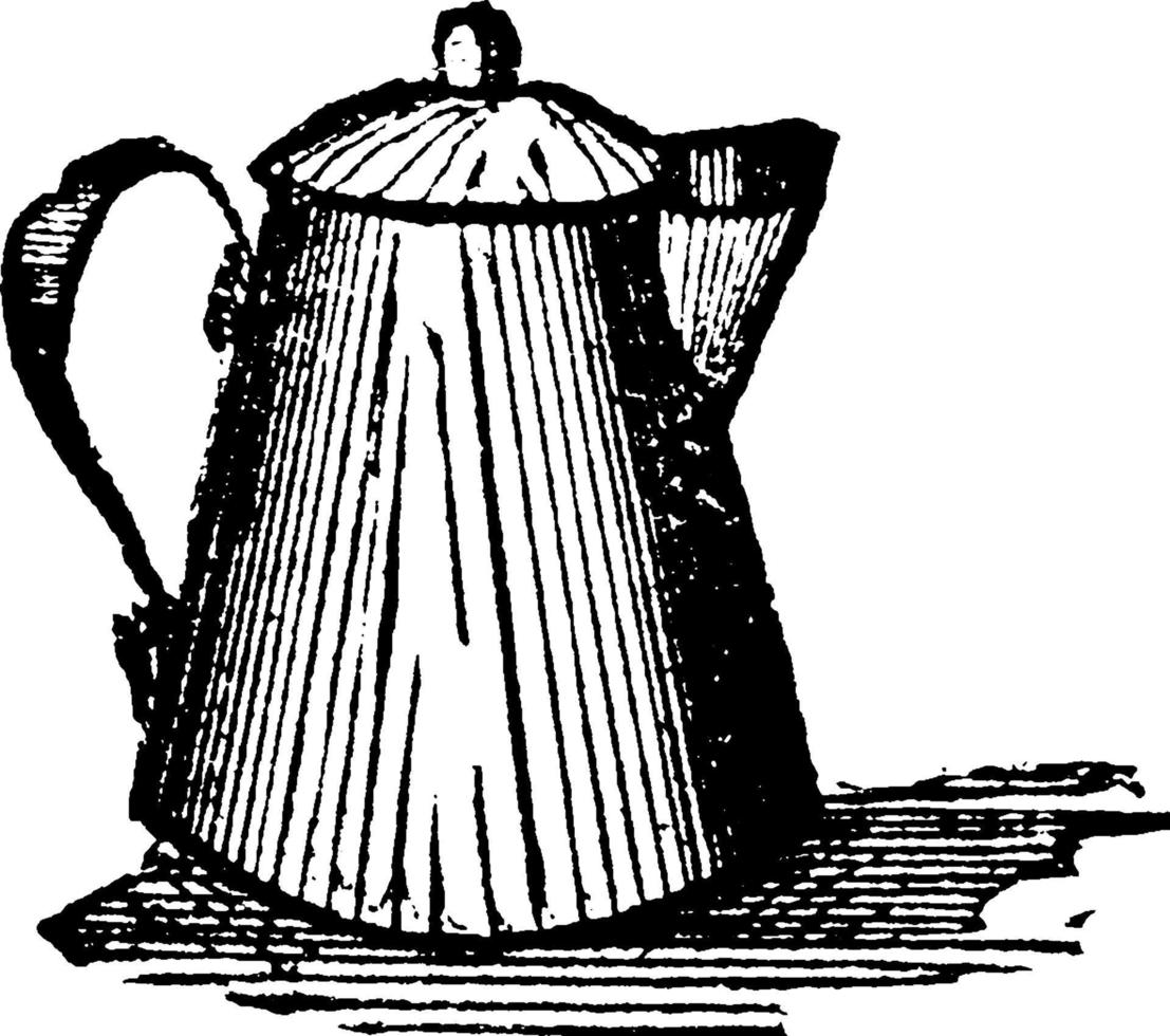 Coffeepot, vintage illustration. vector