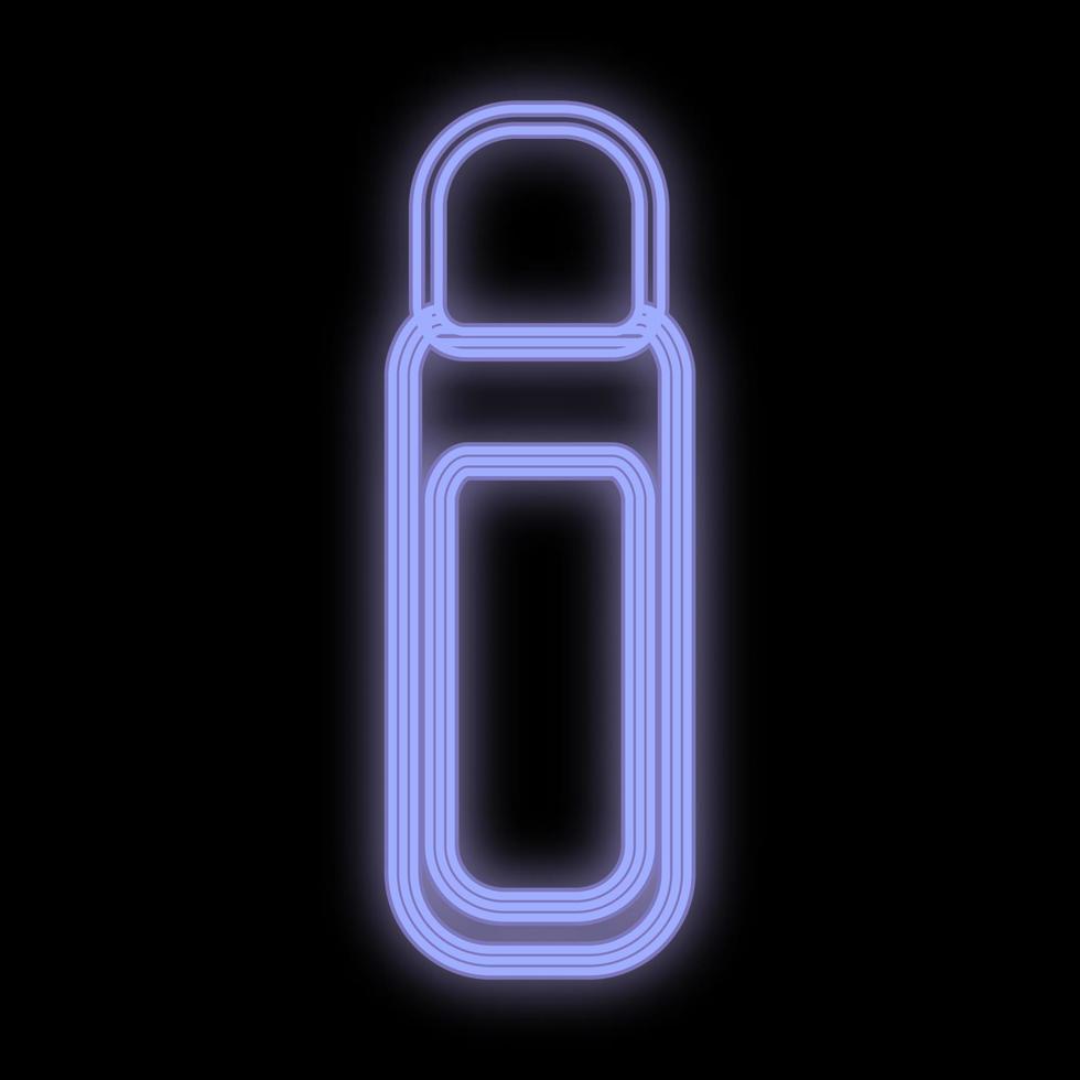 flash drive bright blue neon on a black background. flash card for transferring information to various digital media. preservation and dissemination of information. data security. vector illustration