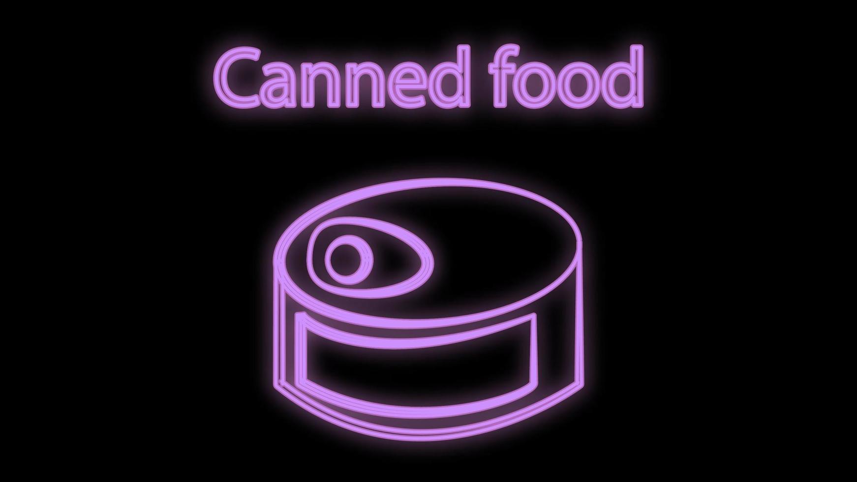 Canned fish neon icon. Fish fillet in an iron package. fish preserves icon. fish production icons universal set for web and mobile vector