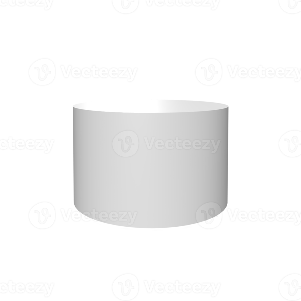 Podium white product display stand or pedestal on advertising background. 3D rendering. png