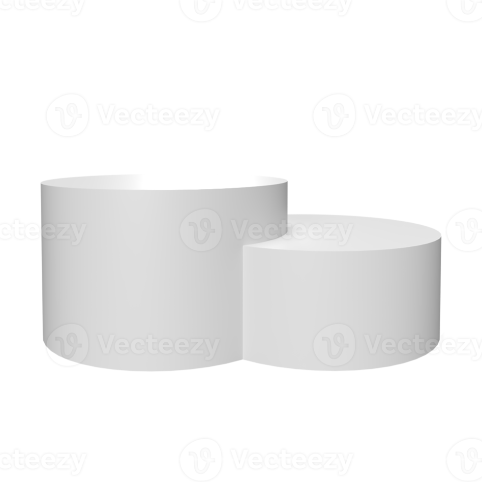 Podium white product display stand or pedestal on advertising background. 3D rendering. png