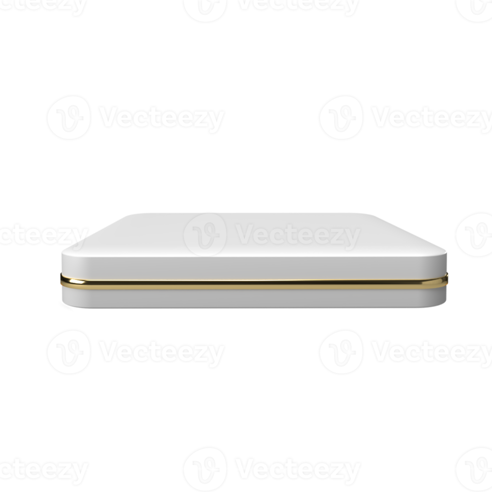 Podium white product display stand or pedestal on advertising background. 3D rendering. png