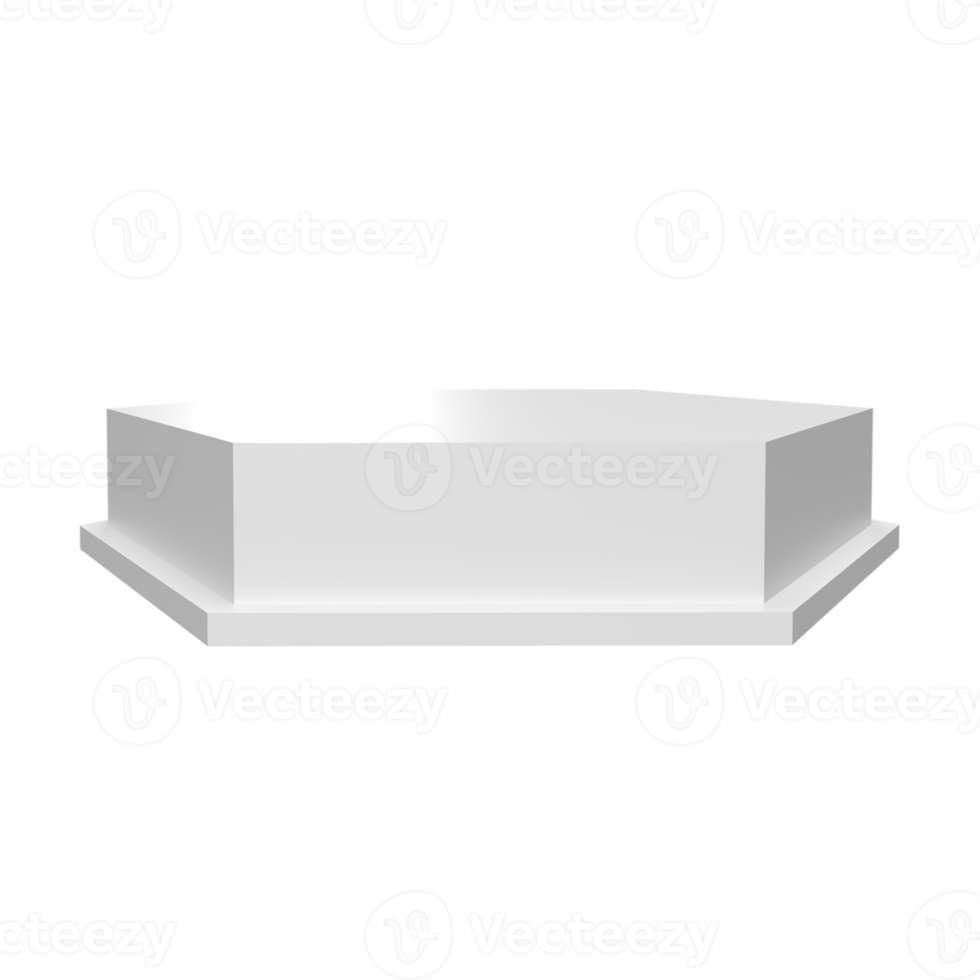 Podium white product display stand or pedestal on advertising background. 3D rendering. png