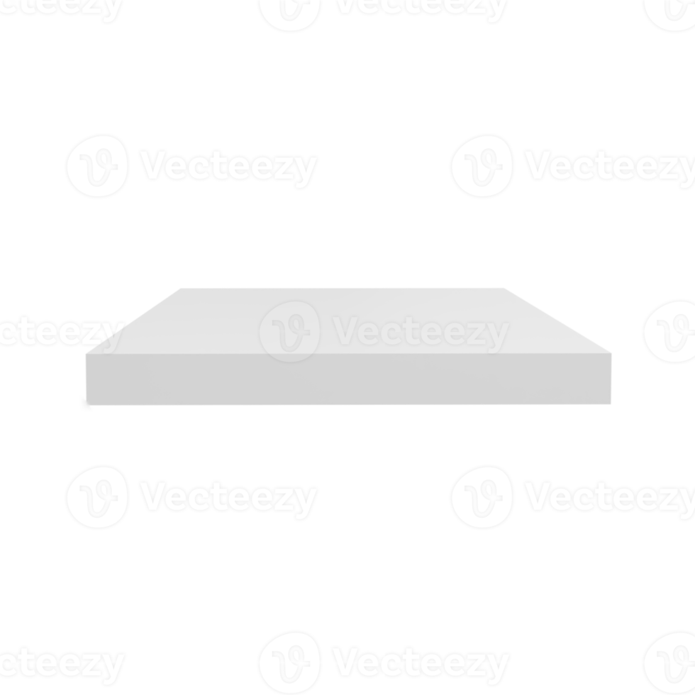 Podium white product display stand or pedestal on advertising background. 3D rendering. png