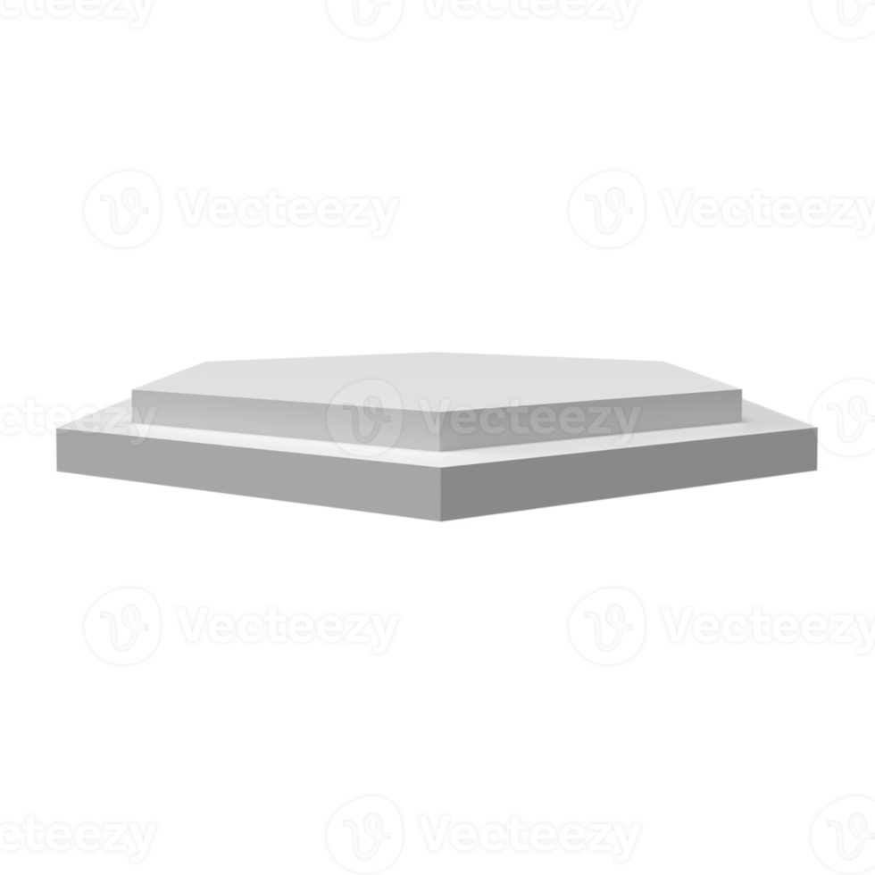 Podium white product display stand or pedestal on advertising background. 3D rendering. png