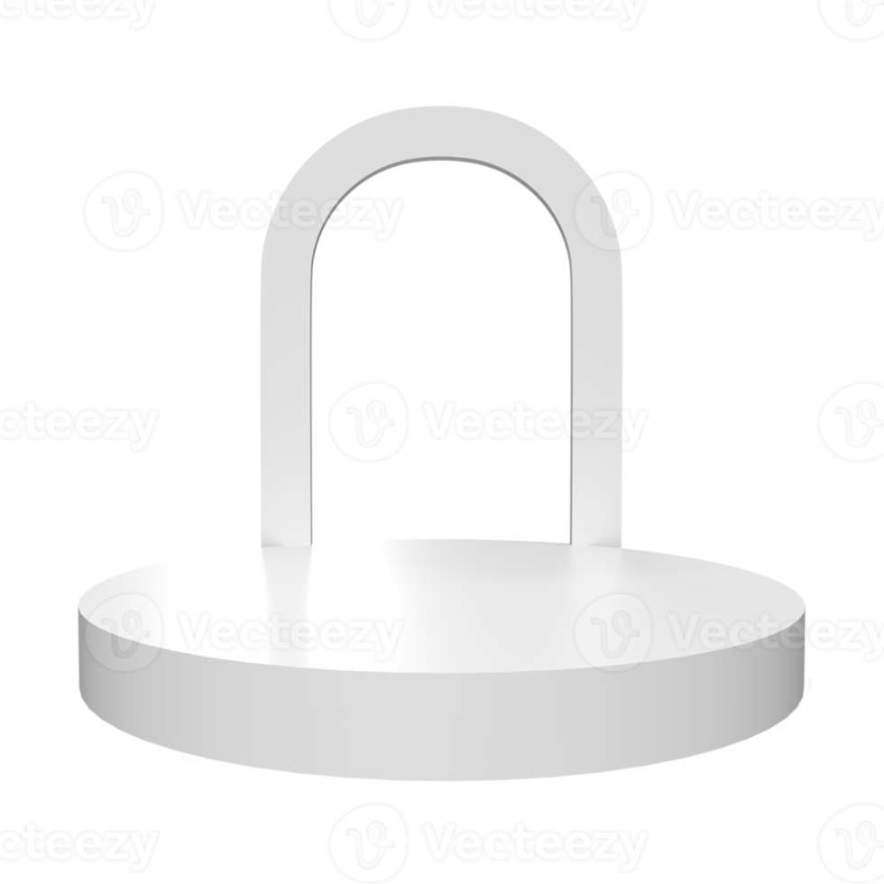 présentoir de produit blanc podium ou piédestal sur fond publicitaire. rendu 3d. png