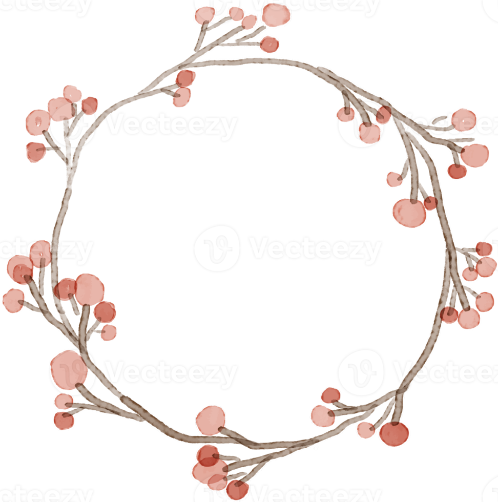 watercolor autumn flower leafs wreath frame png