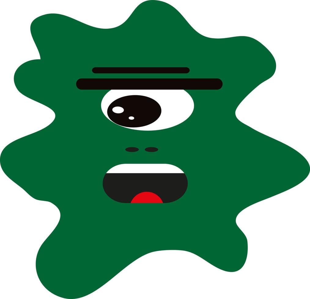 Weird green monster, illustration, vector on a white background.