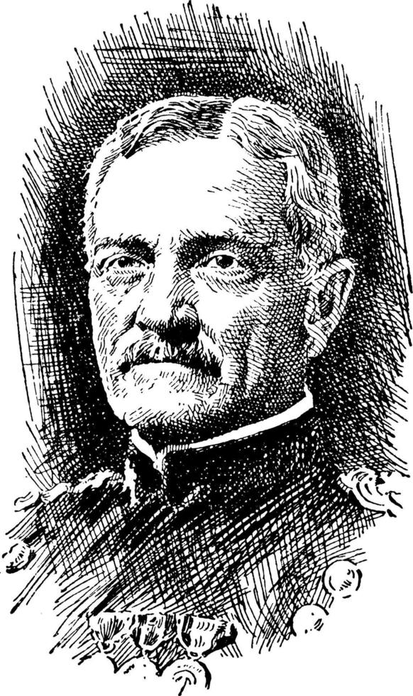 John Joseph Pershing, vintage illustration vector