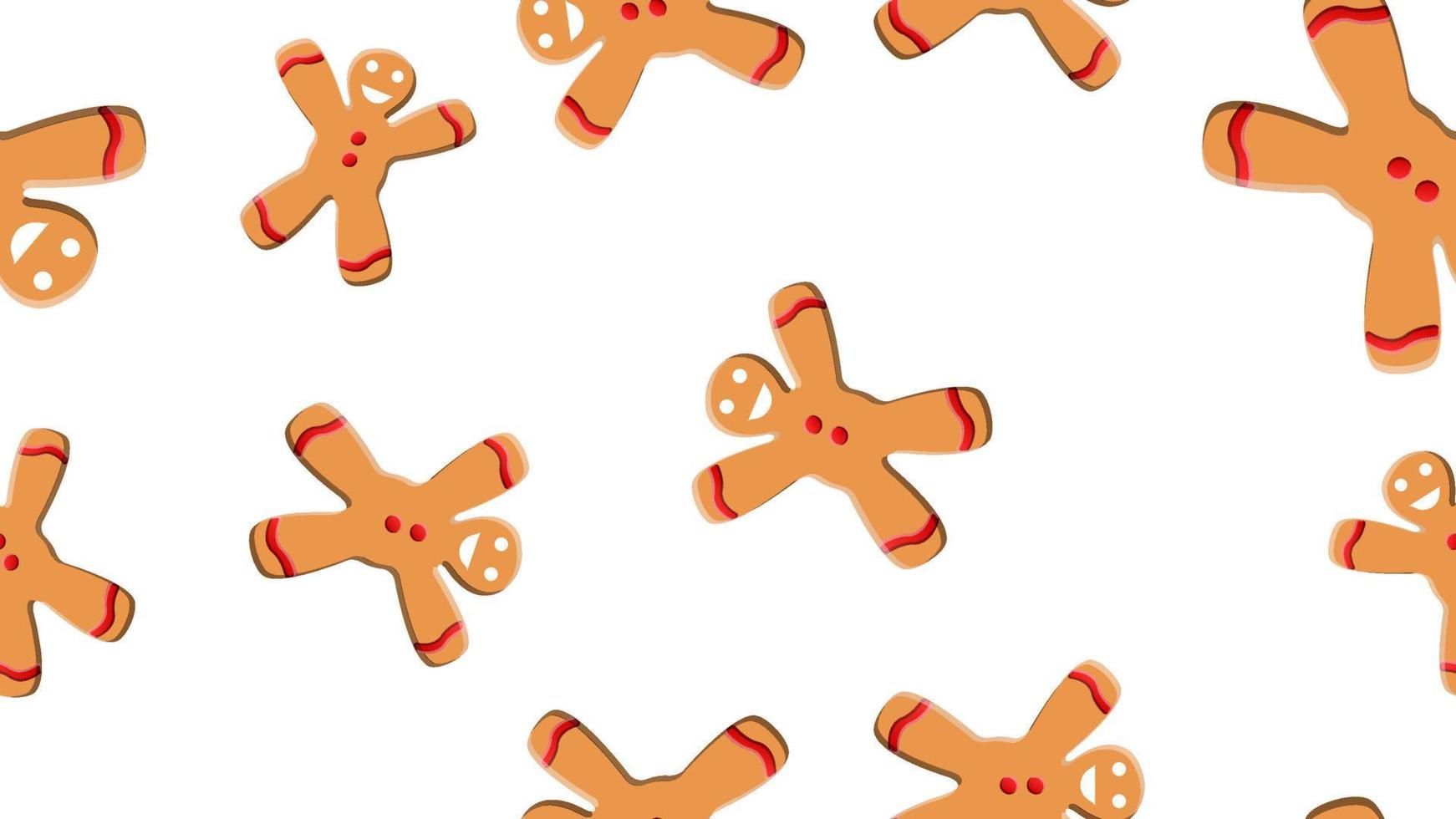 Seamless pattern with gingerbread man and woman Cookies vector