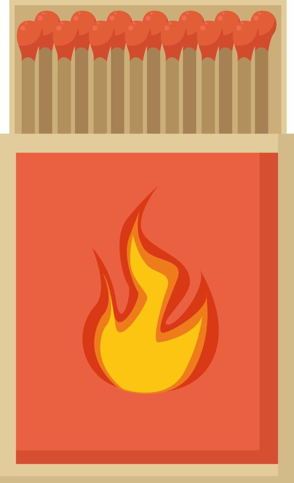 Box of matches, illustration, vector on white background.
