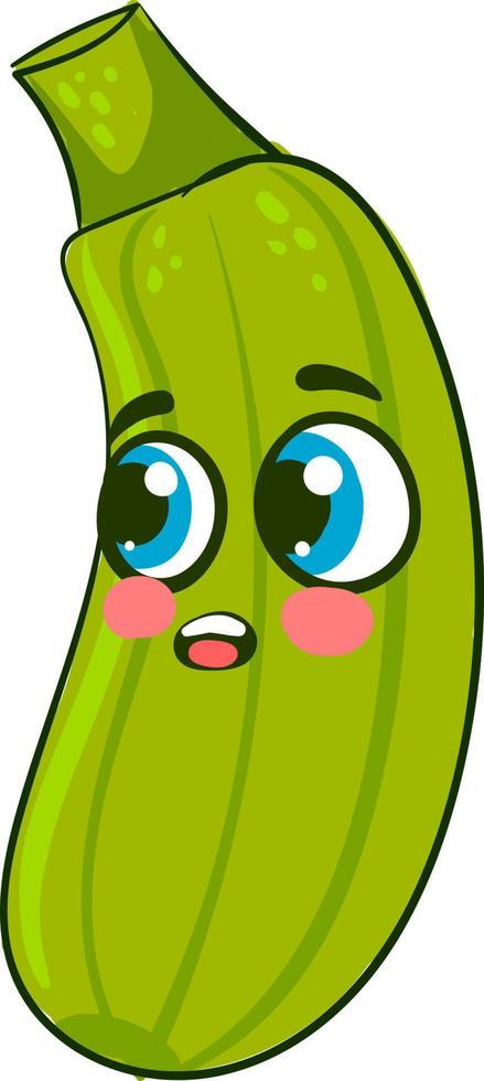 Cute zucchini, illustration, vector on white background