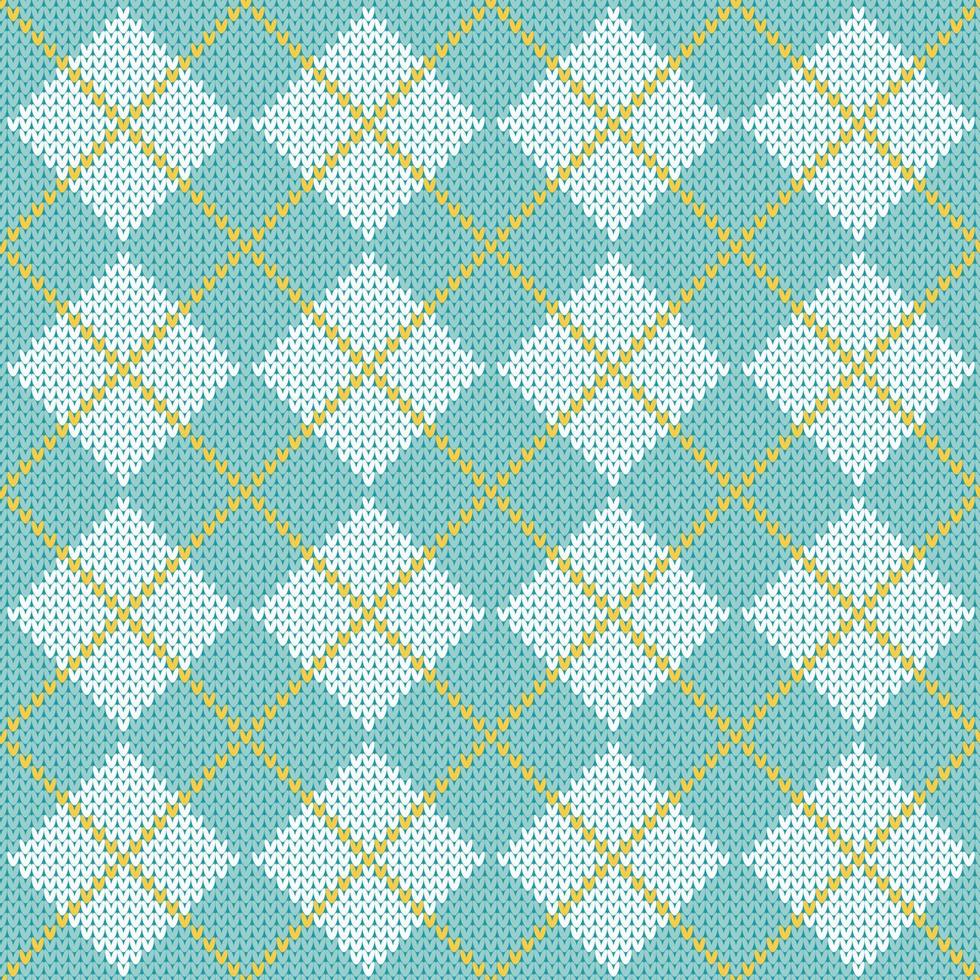 Classic argyle sweater seamless pattern background. vector