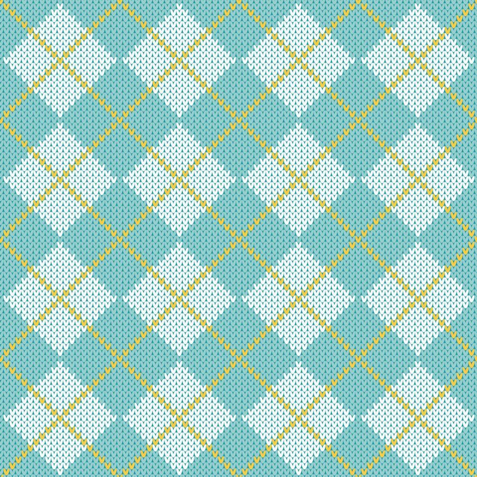 Classic argyle sweater seamless pattern background. vector