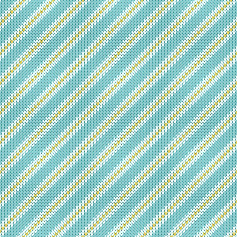 Knitted diagonal stripes sweater seamless pattern. vector