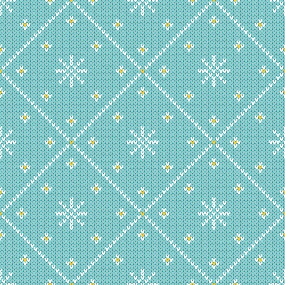 suéter de navidad copo de nieve patrón de diamante sin costuras. vector