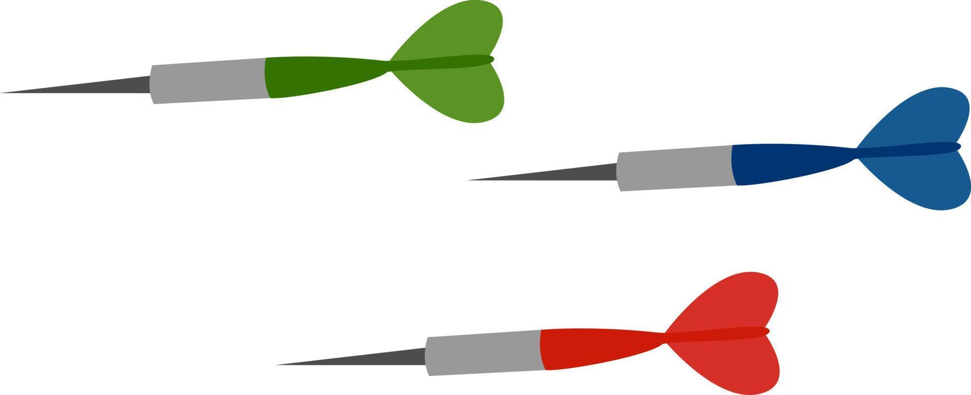 Darts, illustration, vector on white background.