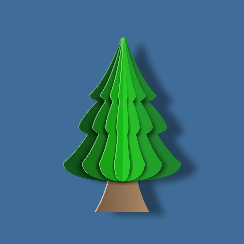 Christmas tree decorations. 3d illustration vector, paper cut style design vector