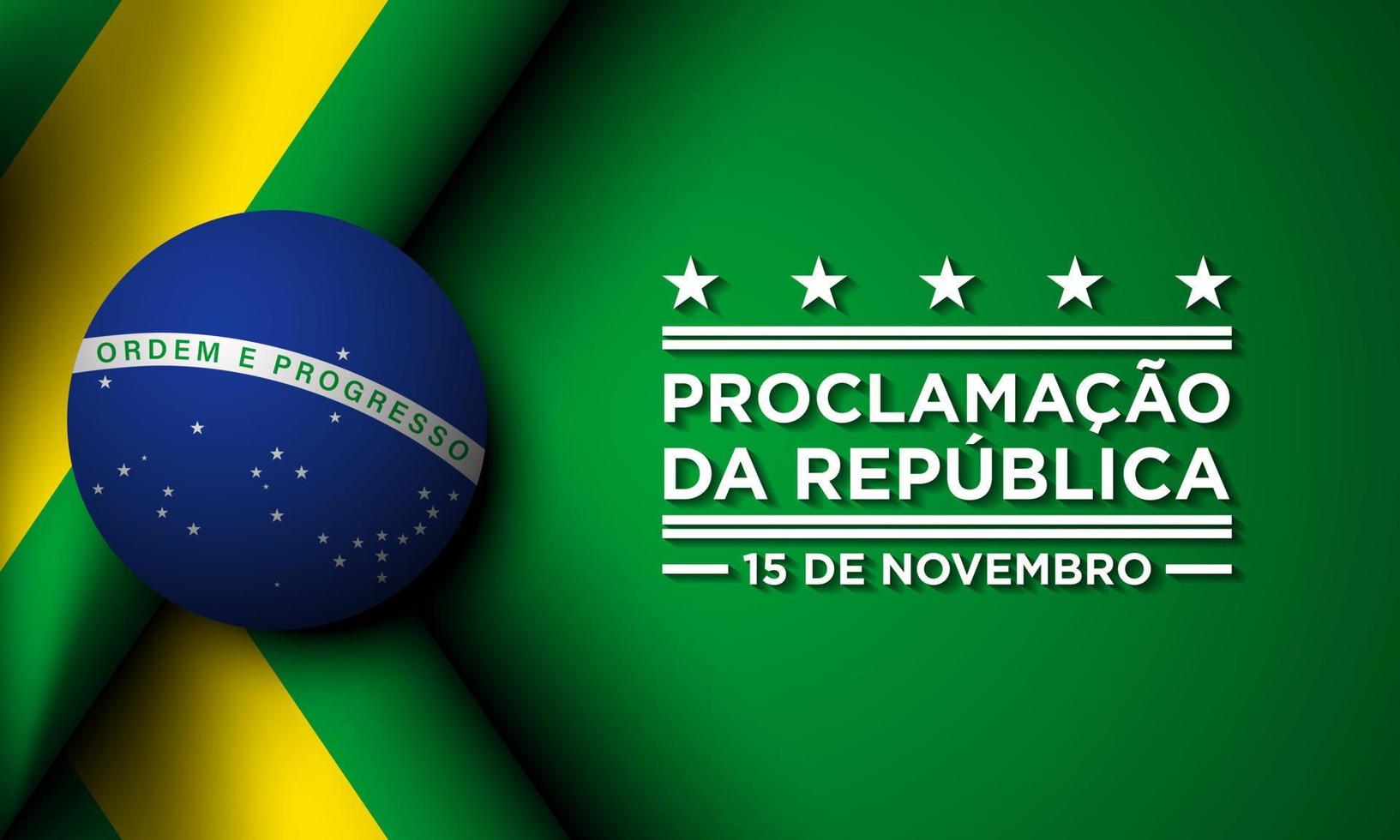 diseño de fondo del día de la república de brasil. vector