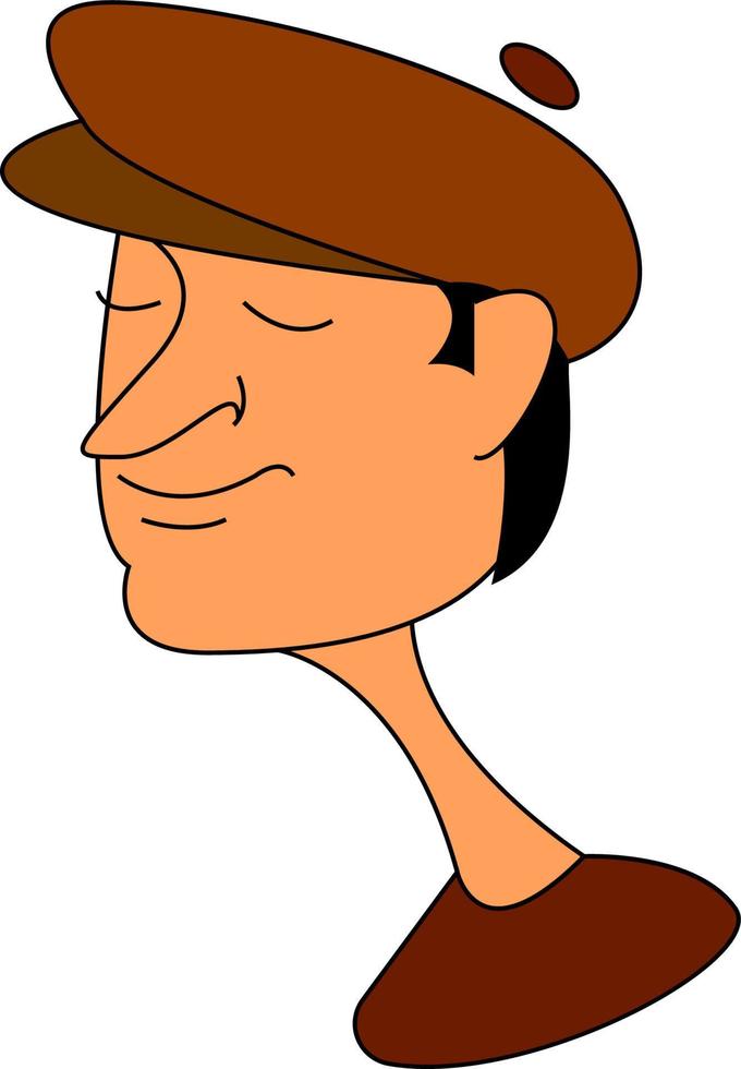 A boy with a brown hat, vector or color illustration.