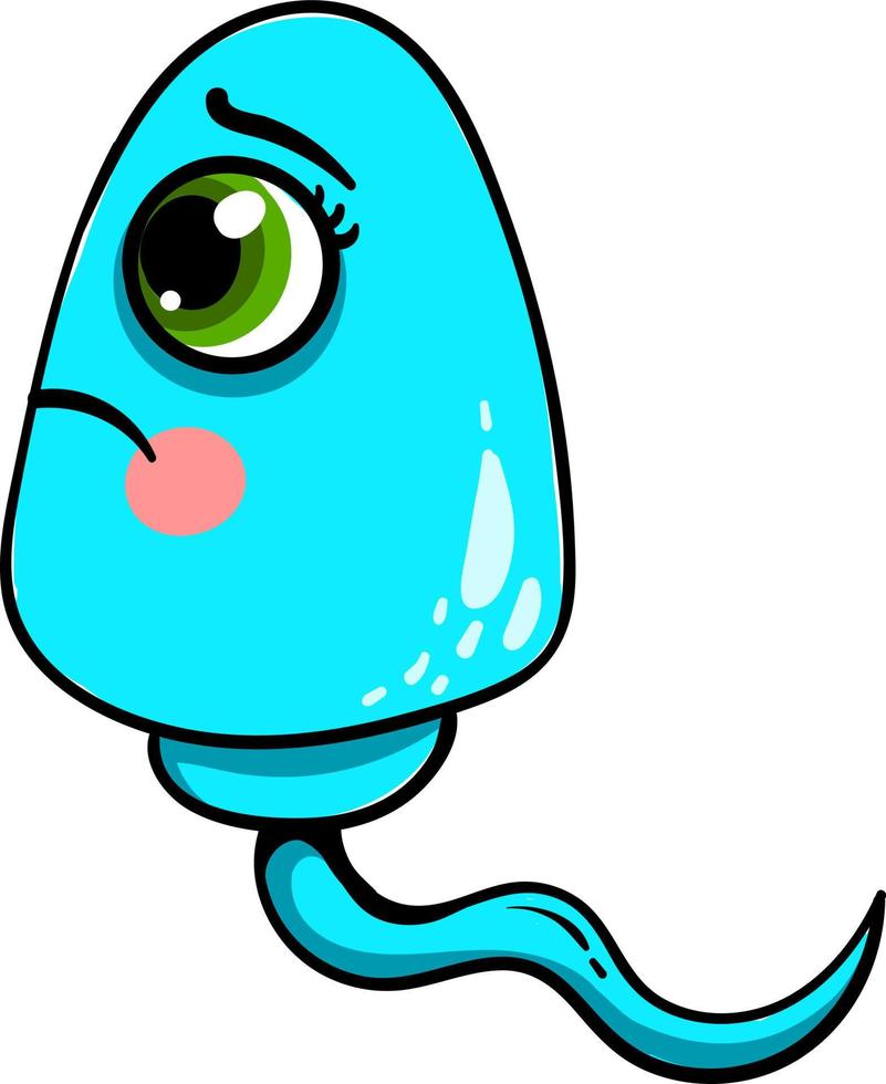 Sad sperm, illustration, vector on white background