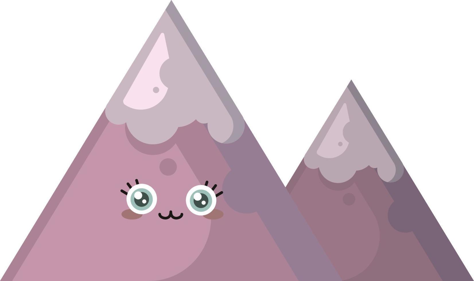 Cute mountain, illustration, vector on white background