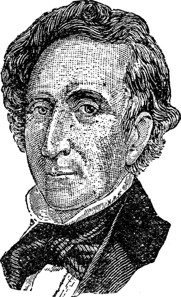 John Tyler, vintage illustration vector