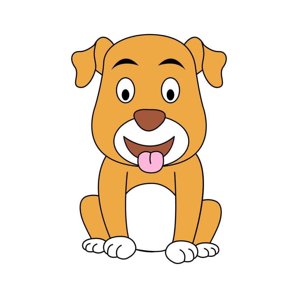 lindo animal de cachorro en versión de dibujos animados vector