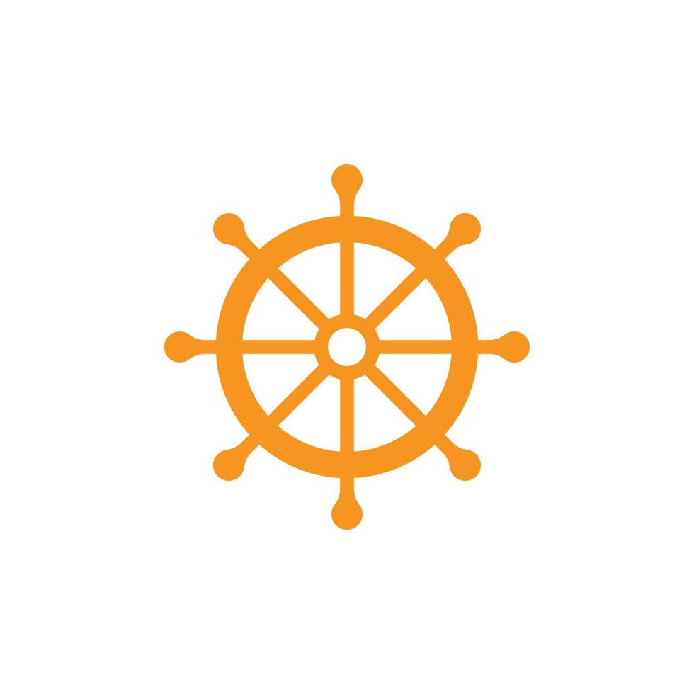 eps10 orange vector Ship steering wheel abstract art icon isolated on white background. Captain's steering symbol in a simple flat trendy modern style for your website design, logo, and mobile app