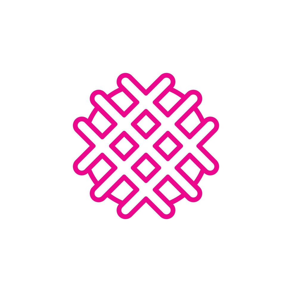 eps10 rosa vector waffle línea abstracta icono de arte aislado sobre fondo blanco. símbolo de contorno de waffle en un estilo moderno plano simple y moderno para el diseño de su sitio web, logotipo y aplicación móvil