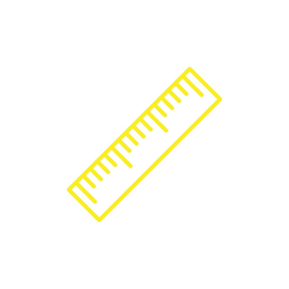 eps10 icono de arte de línea de regla de medición de vector amarillo aislado sobre fondo blanco. símbolo de contorno de longitud o escala en un estilo moderno y plano simple para el diseño de su sitio web, logotipo y aplicación móvil