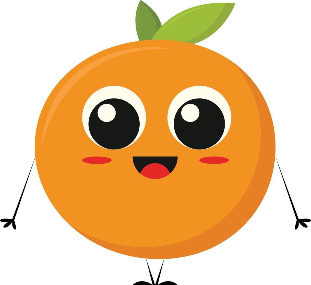 A happy orange, vector or color illustration.